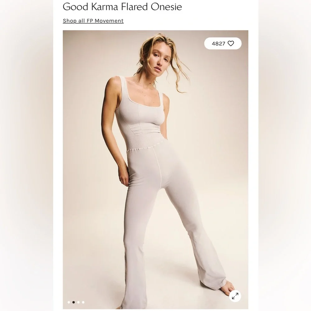 Free People Good Karma Flare onesie NWOT - Picture 2 of 4